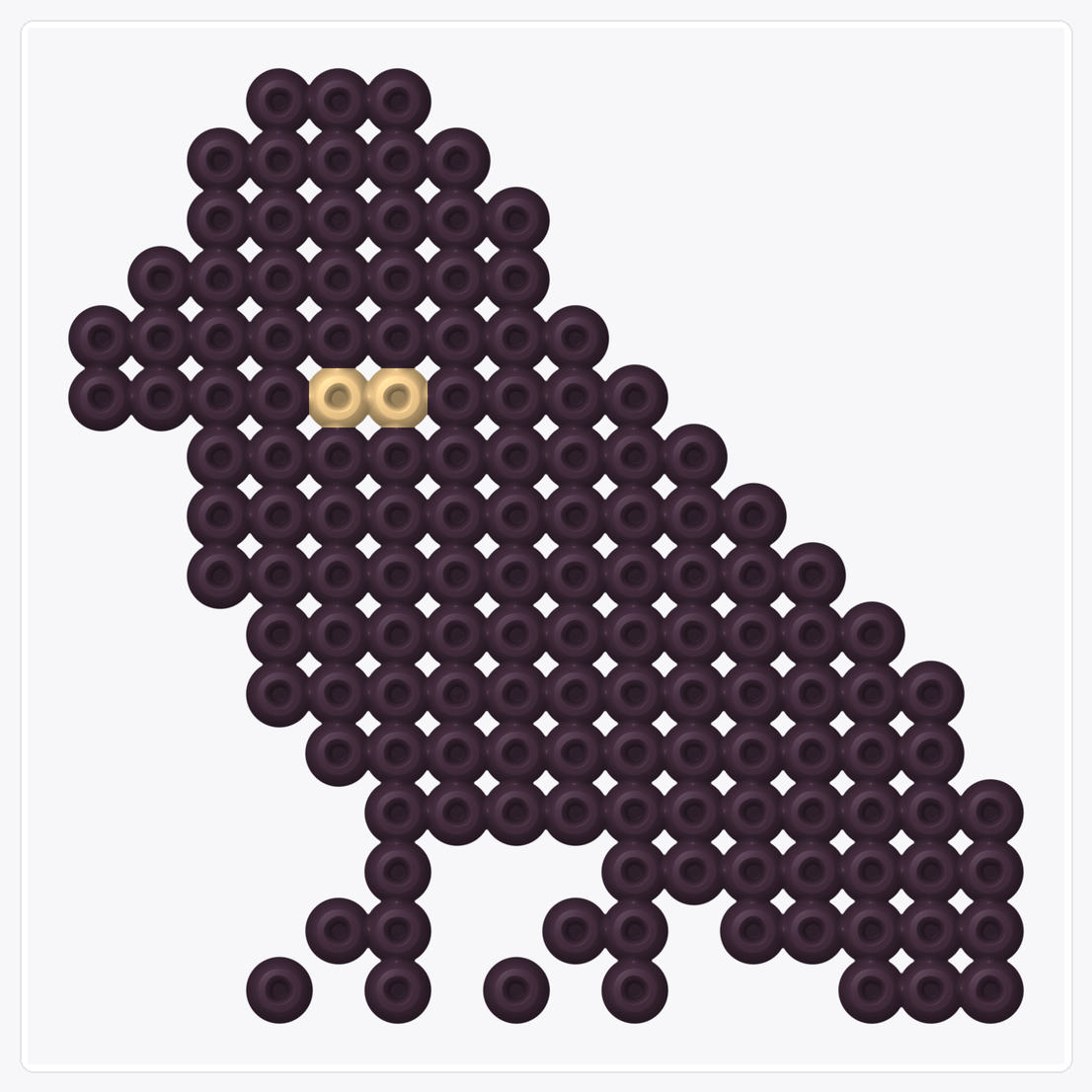Perched Crow — Perler Bead Pattern — 16×16 perler bead pattern chart