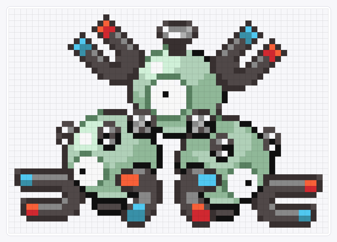 #082 Magneton — 38×54 loom bead pattern chart