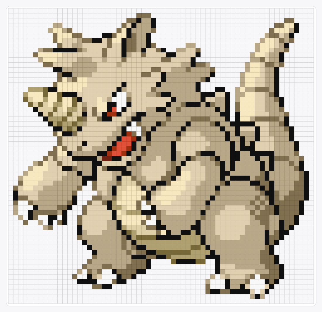 #112 Rhydon Shiny — 60×62 loom bead pattern chart