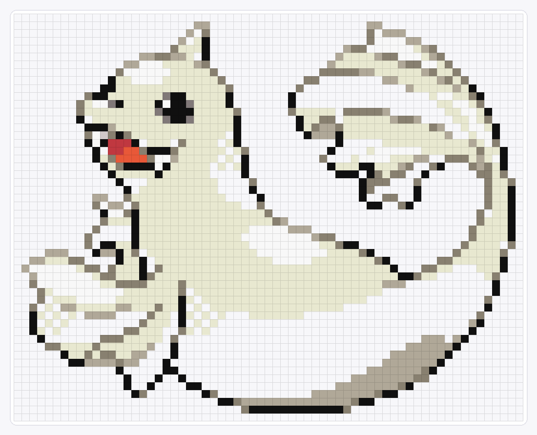 #087 Dewgong Shiny — 52×65 loom bead pattern chart