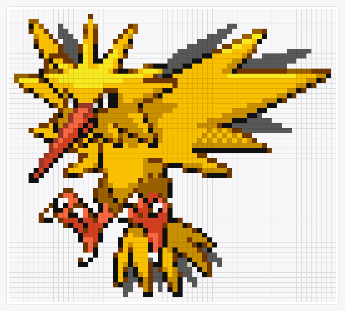 #145 Zapdos Shiny — 59×66 loom bead pattern chart