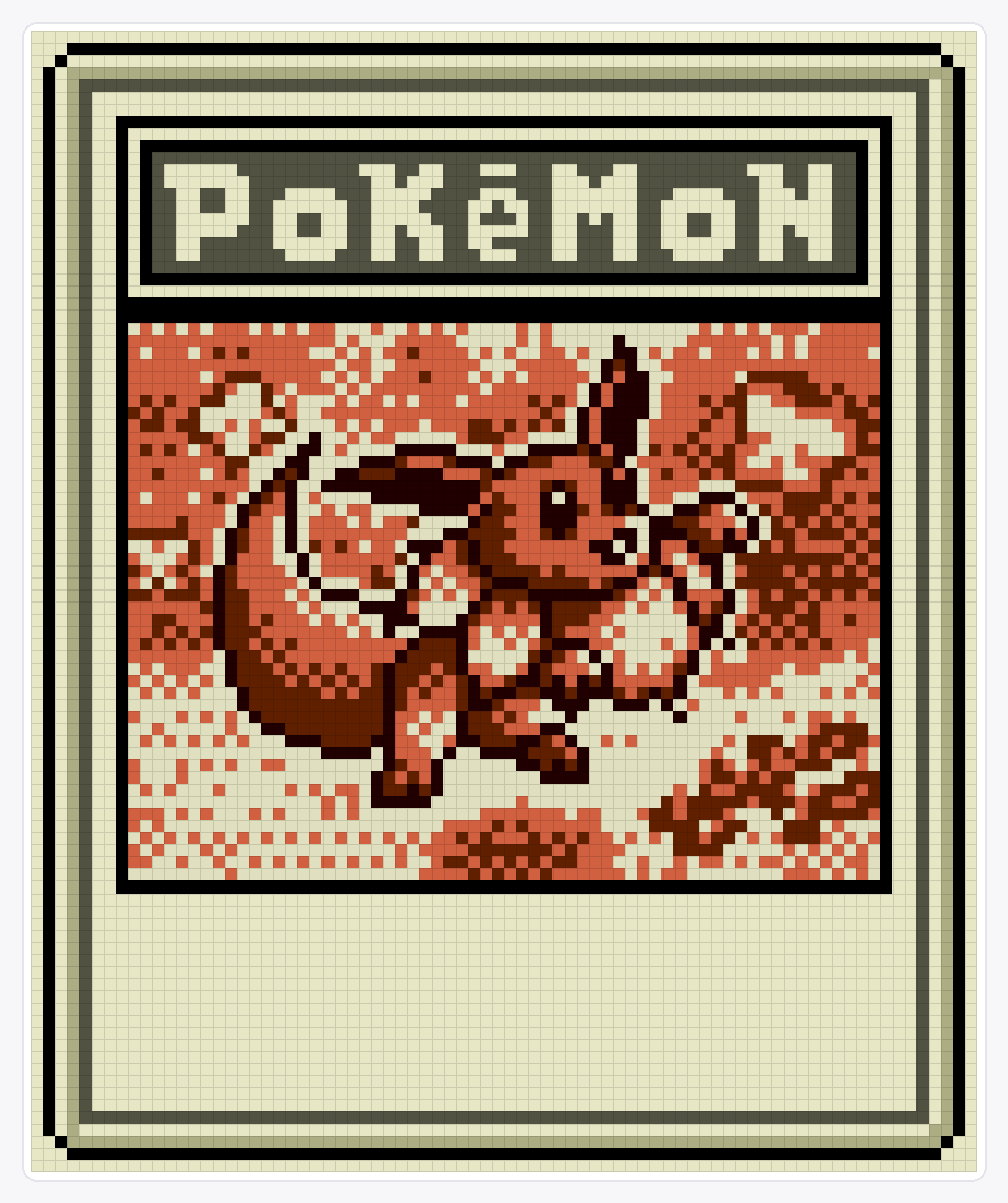 #133 Eevee TCG — 94×78 loom bead pattern chart