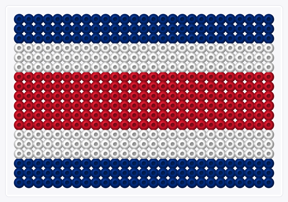 Costa Rica Flag — Perler Bead Pattern — 18×27 perler bead pattern chart