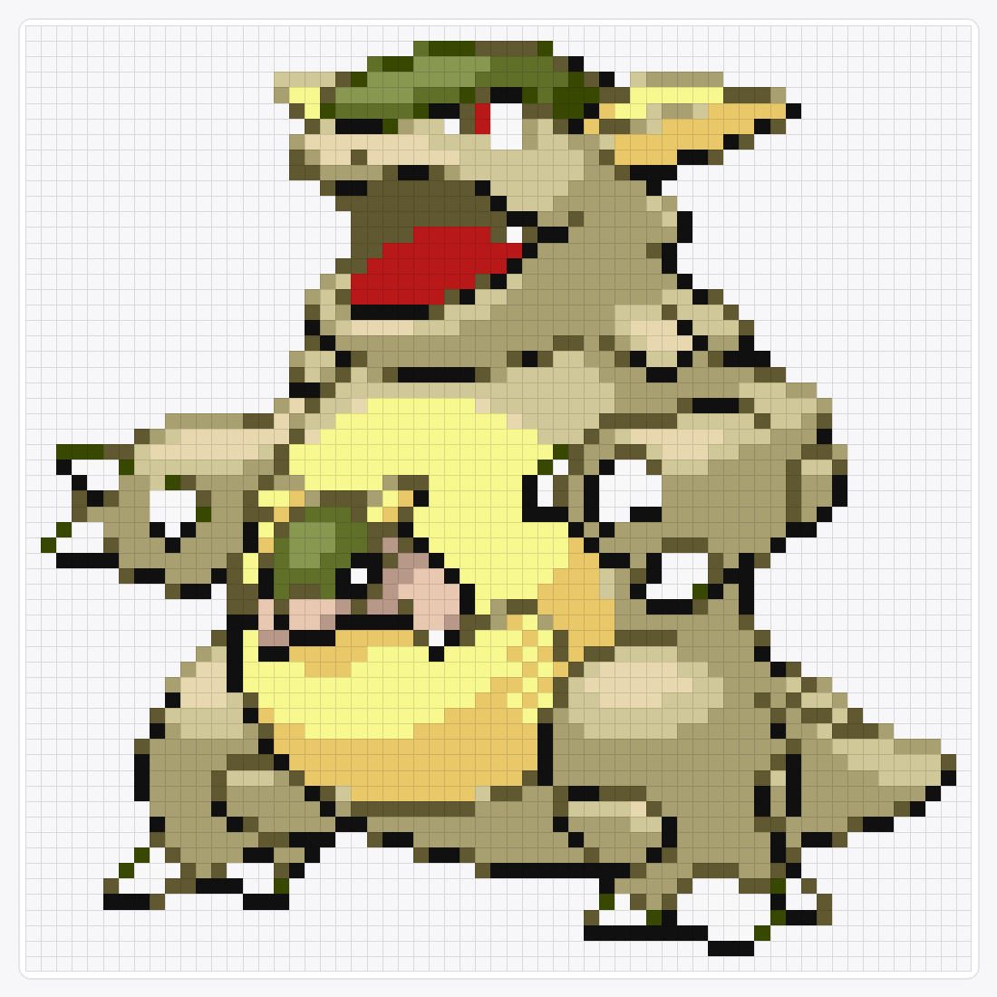 #115 Kangaskhan Shiny — 61×61 loom bead pattern chart