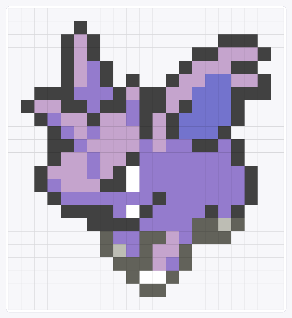 #033 Nidorino Icon — 23×21 loom bead pattern chart