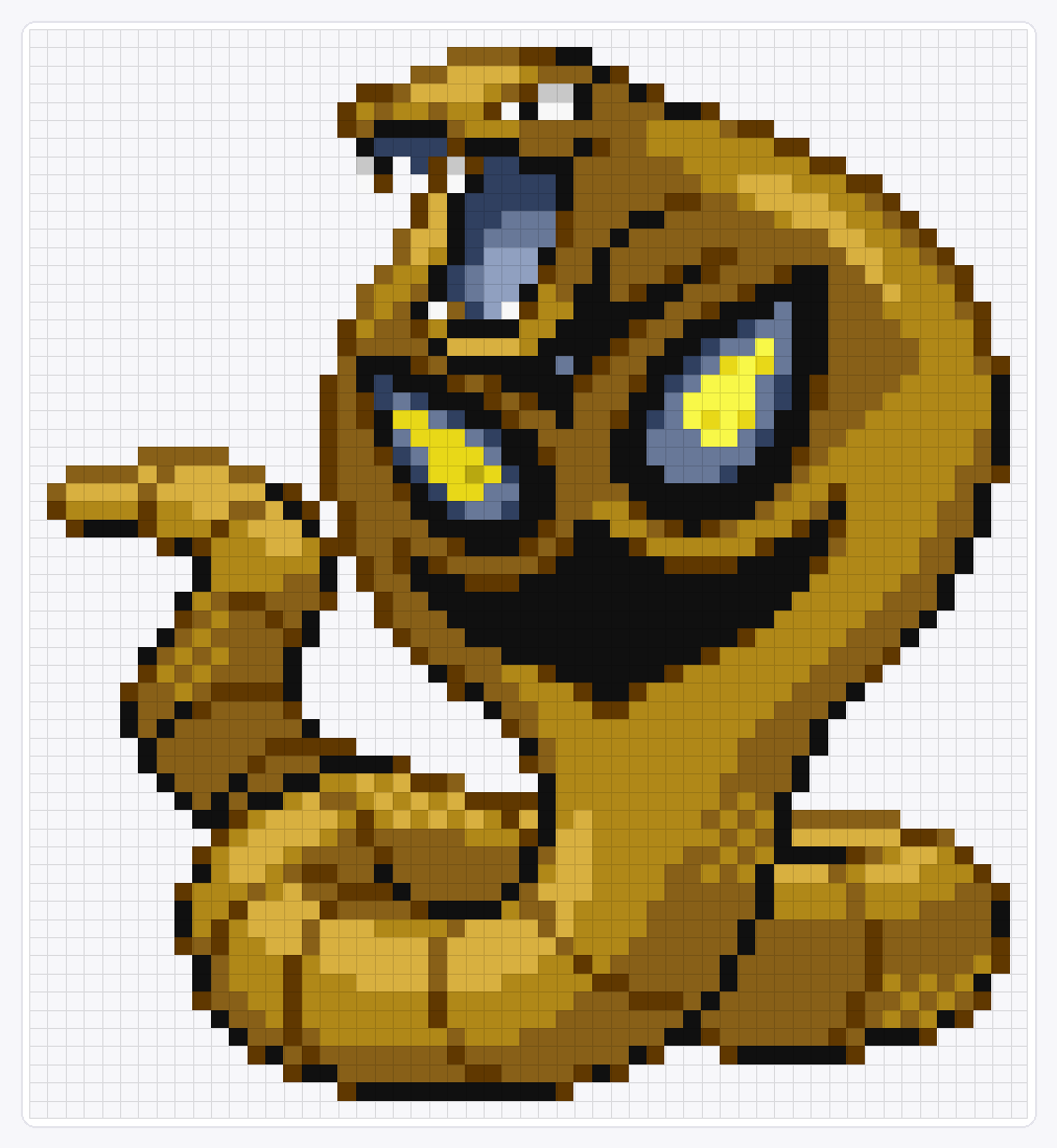 #024 Arbok Shiny — 60×55 loom bead pattern chart