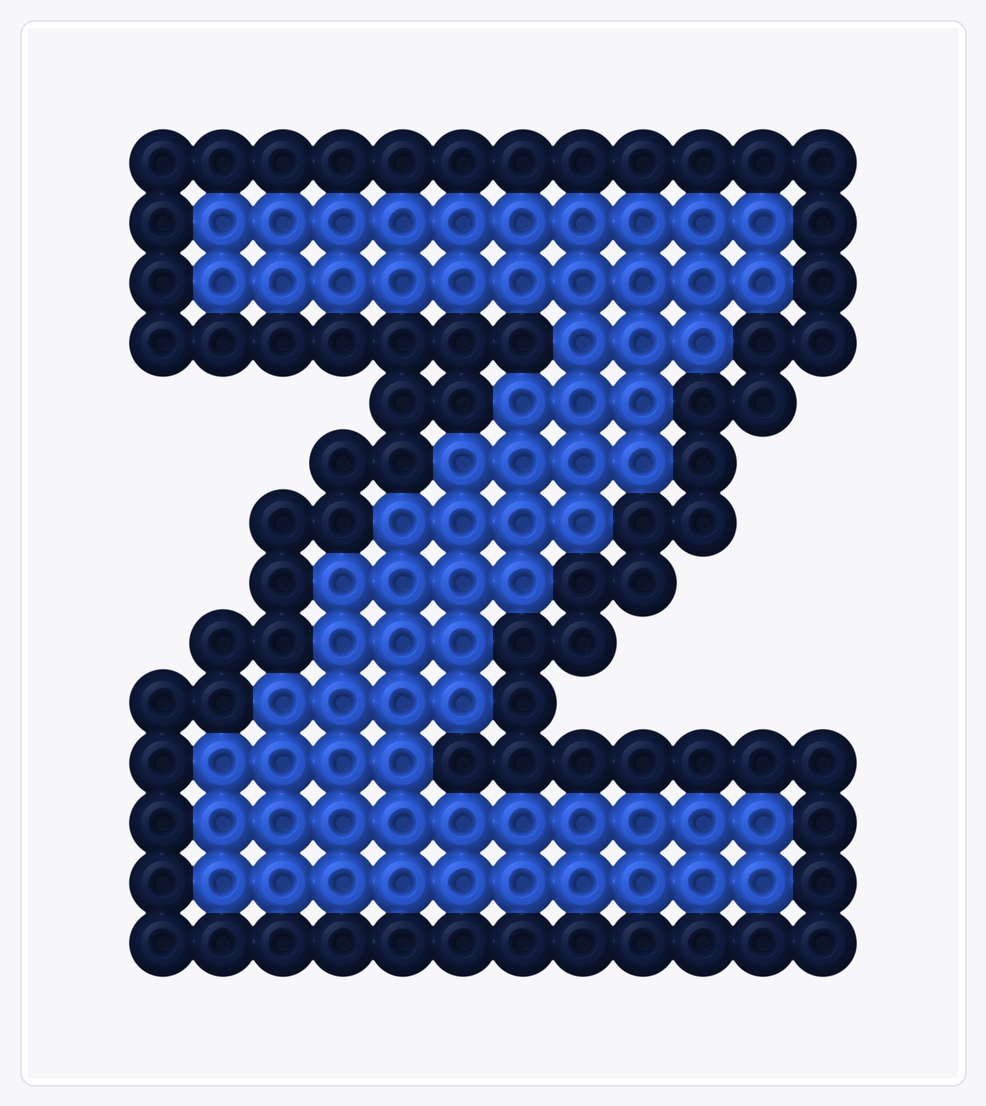 Letter Z — Perler Bead Pattern — 16×14 perler bead pattern chart