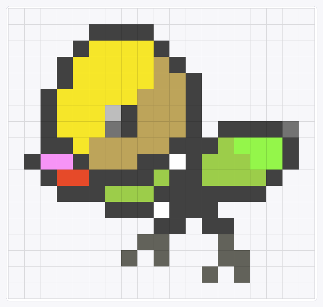 #069 Bellsprout Icon — 18×19 loom bead pattern chart