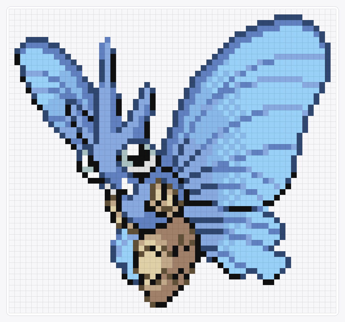 #049 Venomoth Shiny — 54×58 loom bead pattern chart