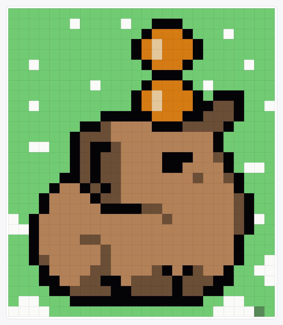 Capybara — 30×26 loom bead pattern chart
