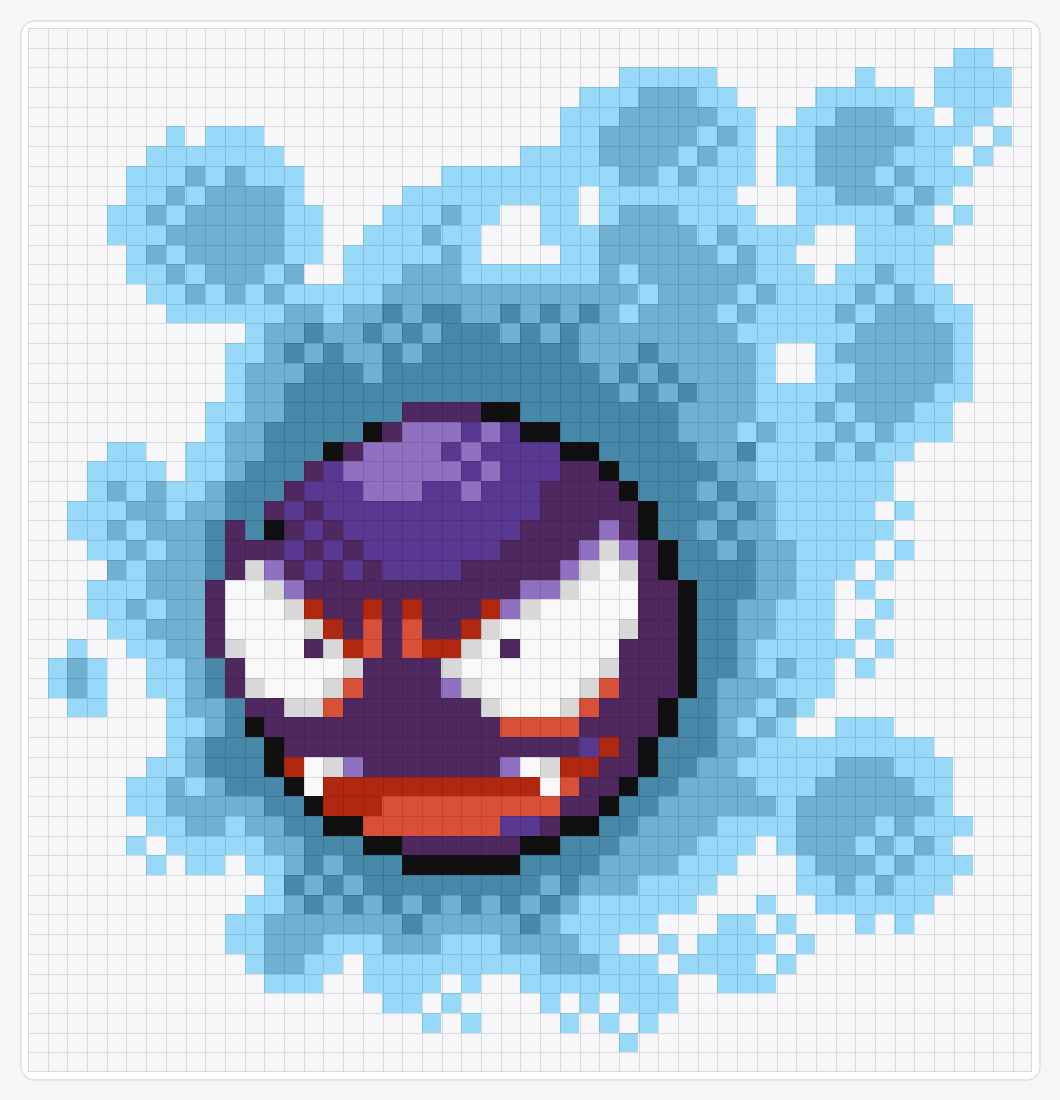 #092 Gastly Shiny — 53×51 loom bead pattern chart