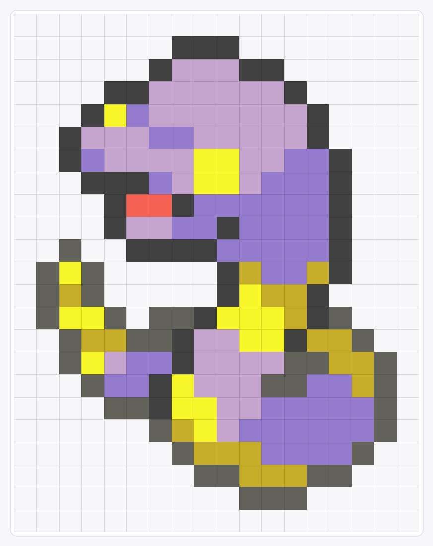 #023 Ekans Icon — 23×18 loom bead pattern chart