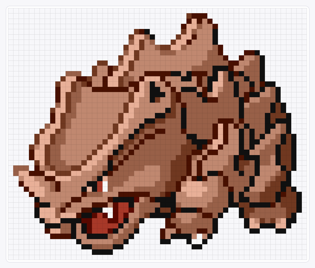 #111 Rhyhorn Shiny — 48×57 loom bead pattern chart