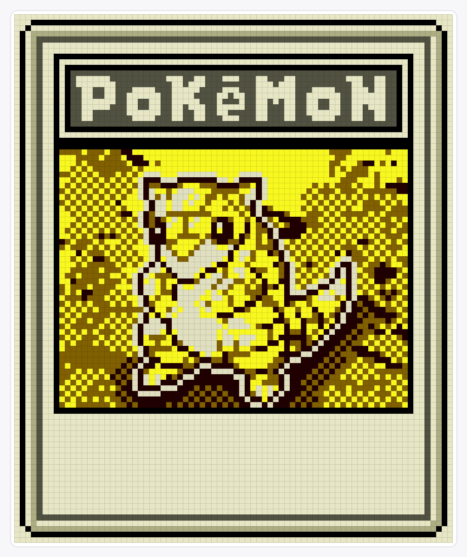 #027 Sandshrew TCG — 94×78 loom bead pattern chart