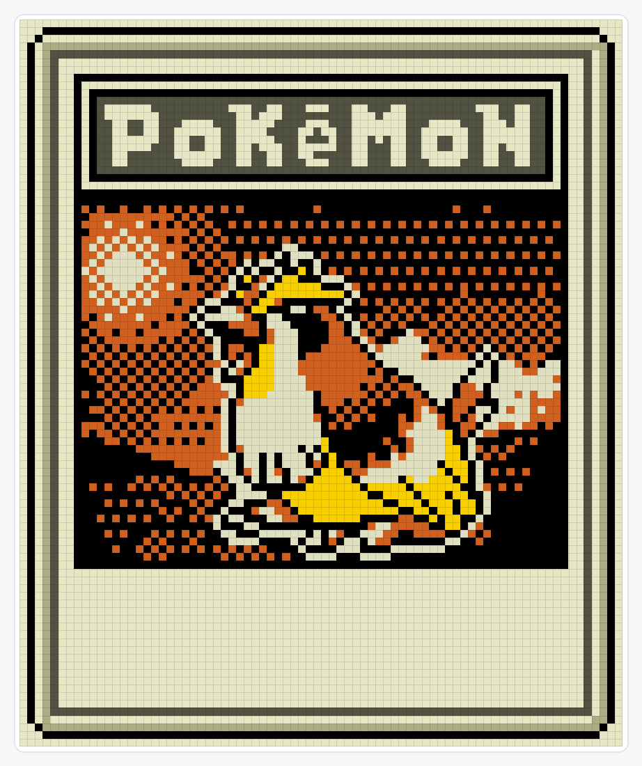 #016 Pidgey TCG — 94×78 loom bead pattern chart