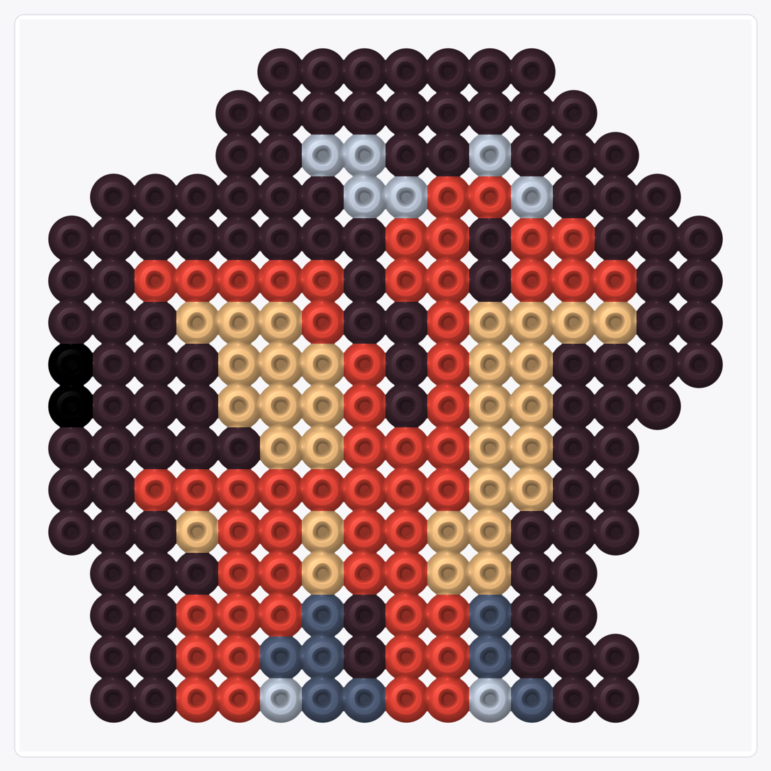 Red Dragon — Perler Bead Pattern — 16×16 perler bead pattern chart