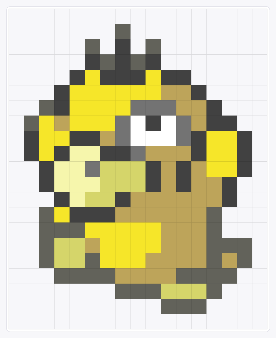 #054 Psyduck Icon — 21×17 loom bead pattern chart