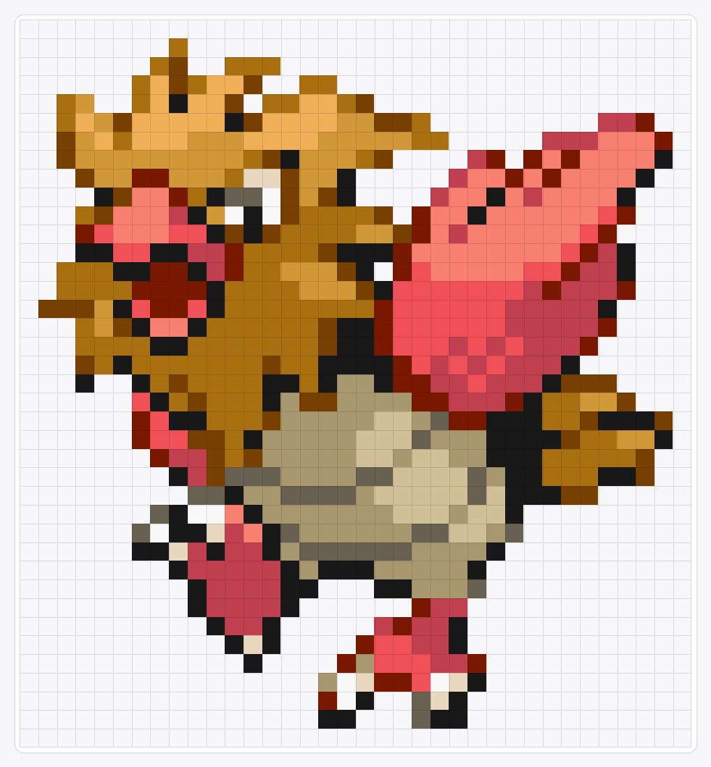 #021 Spearow — 39×36 loom bead pattern chart