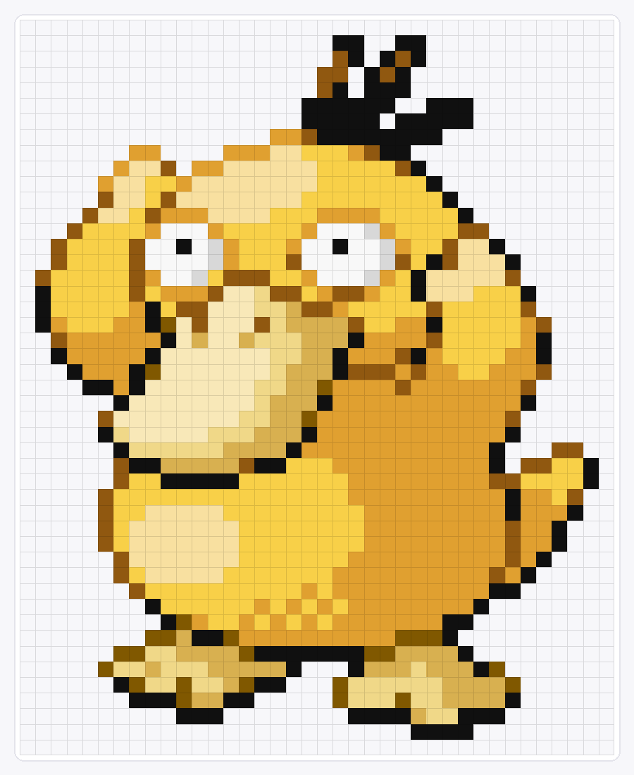 #054 Psyduck — 47×38 loom bead pattern chart