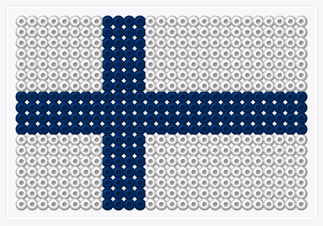 Finland Flag — Perler Bead Pattern — 18×27 perler bead pattern chart