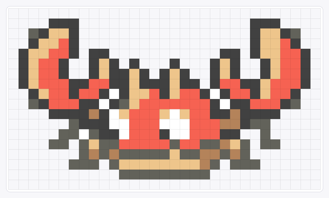 #098 Krabby Icon — 18×31 loom bead pattern chart