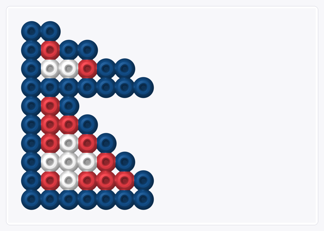 Nepal Mini Flag — Perler Bead Pattern — 10×15 perler bead pattern chart