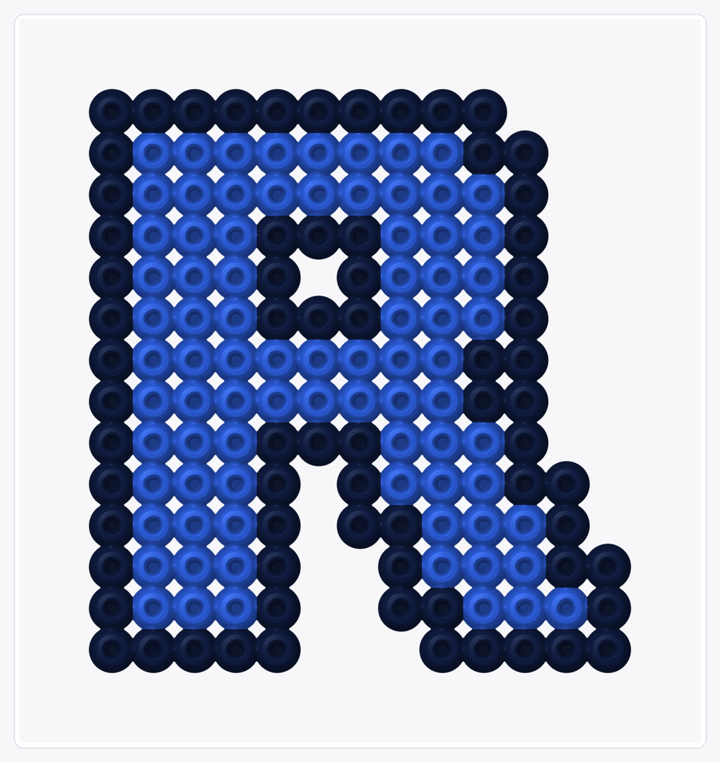 Letter R — Perler Bead Pattern — 16×15 perler bead pattern chart