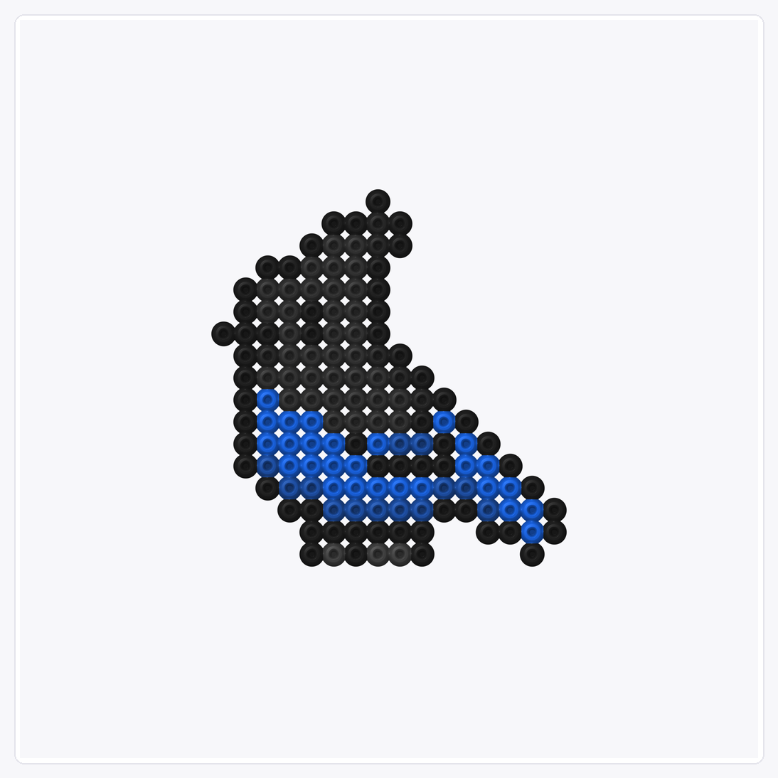 Steller Jay — Perler Bead Pattern — 32×32 perler bead pattern chart