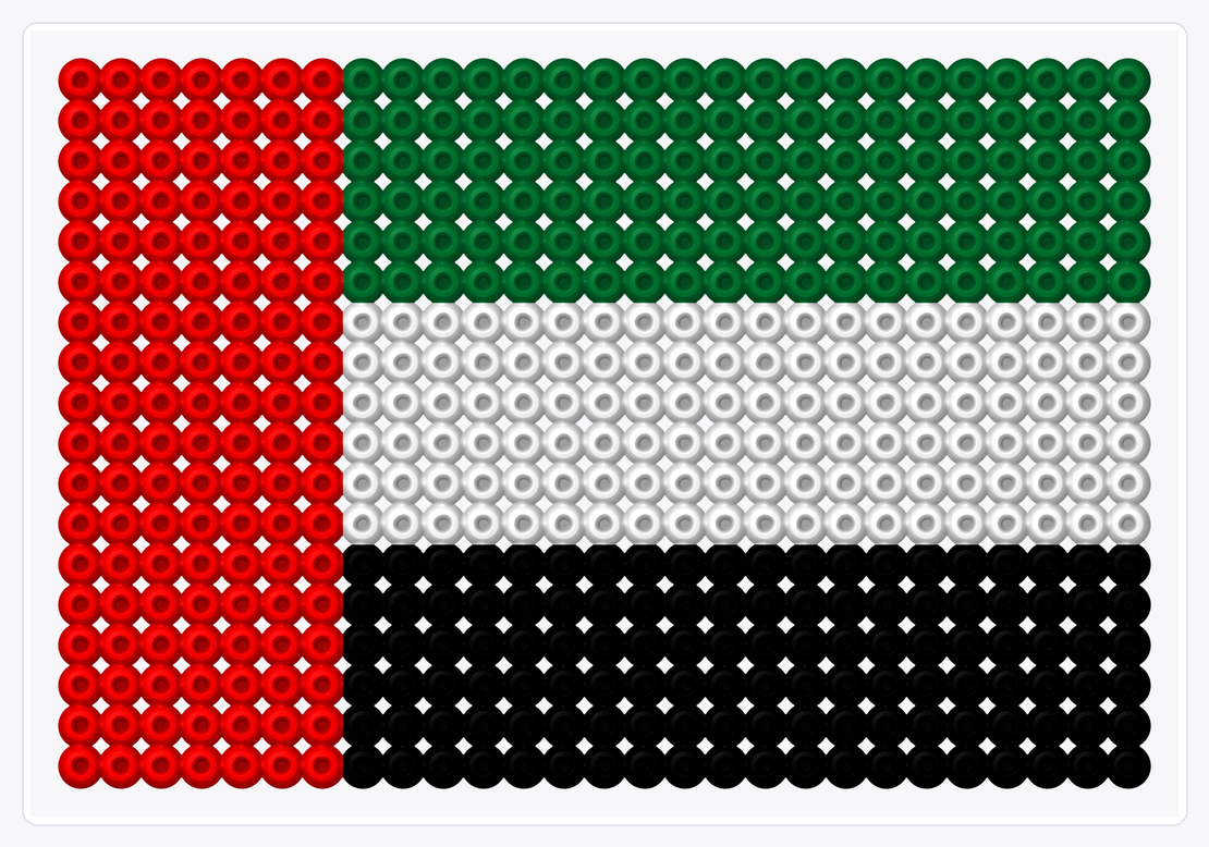 UAE Flag — Perler Bead Pattern — 18×27 perler bead pattern chart