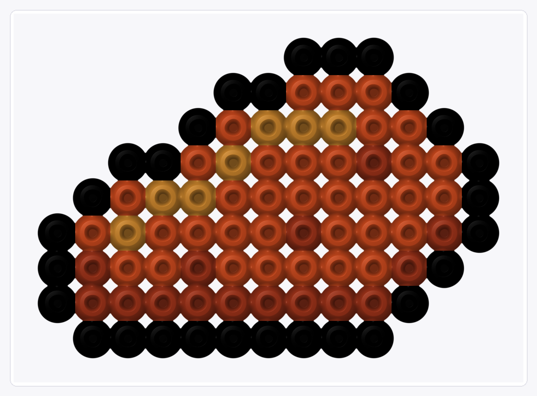 Sweet Potato — Perler Bead Pattern — 9×13 perler bead pattern chart