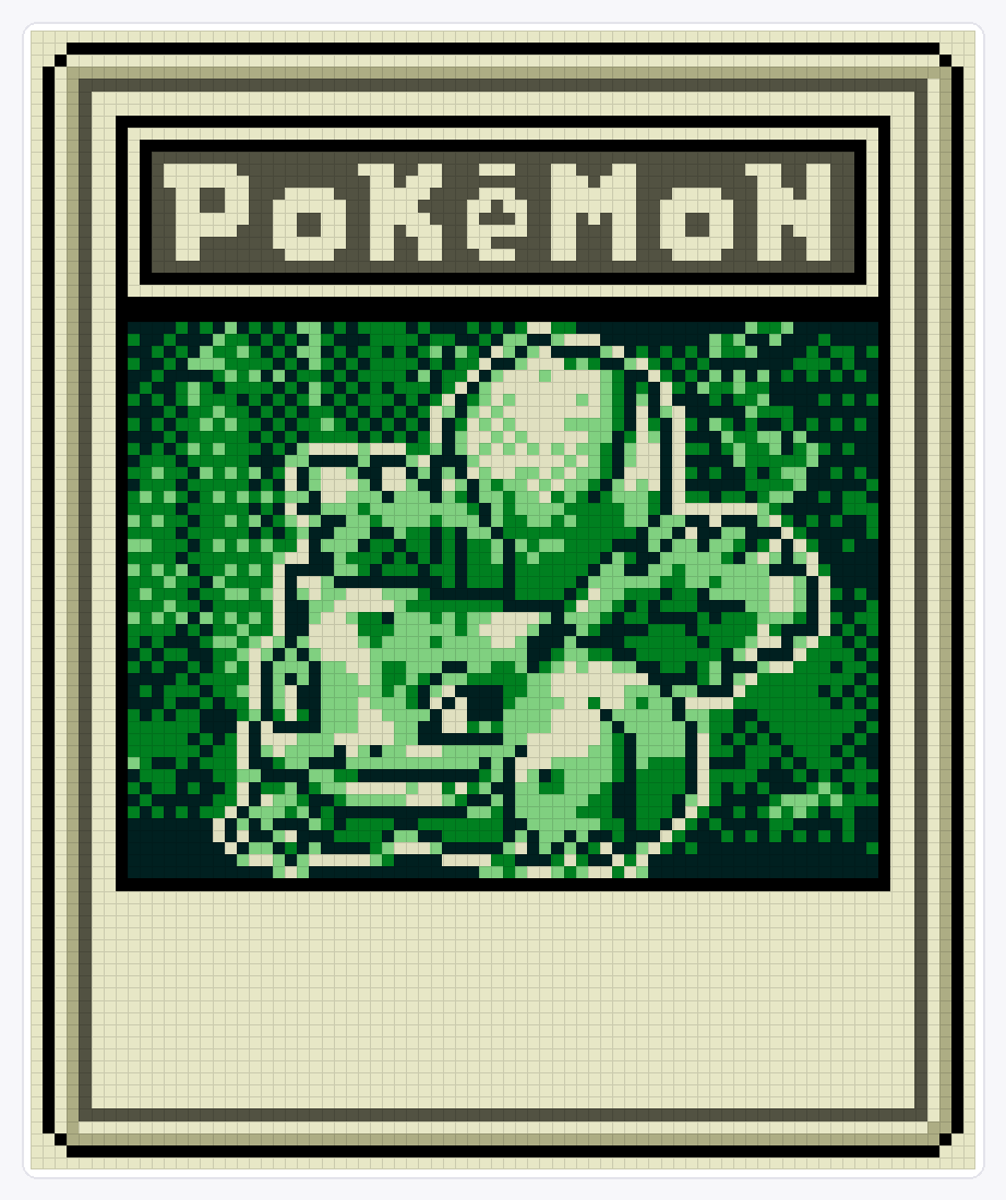 #002 Ivysaur TCG — 94×78 loom bead pattern chart