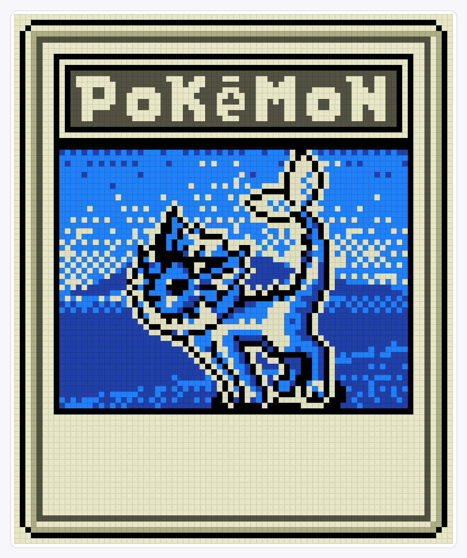 #134 Vaporeon TCG — 94×78 loom bead pattern chart