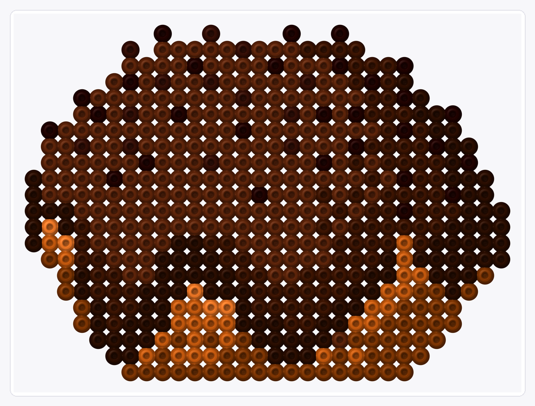 Chocolate Doughnut — Perler Bead Pattern — 22×30 perler bead pattern chart