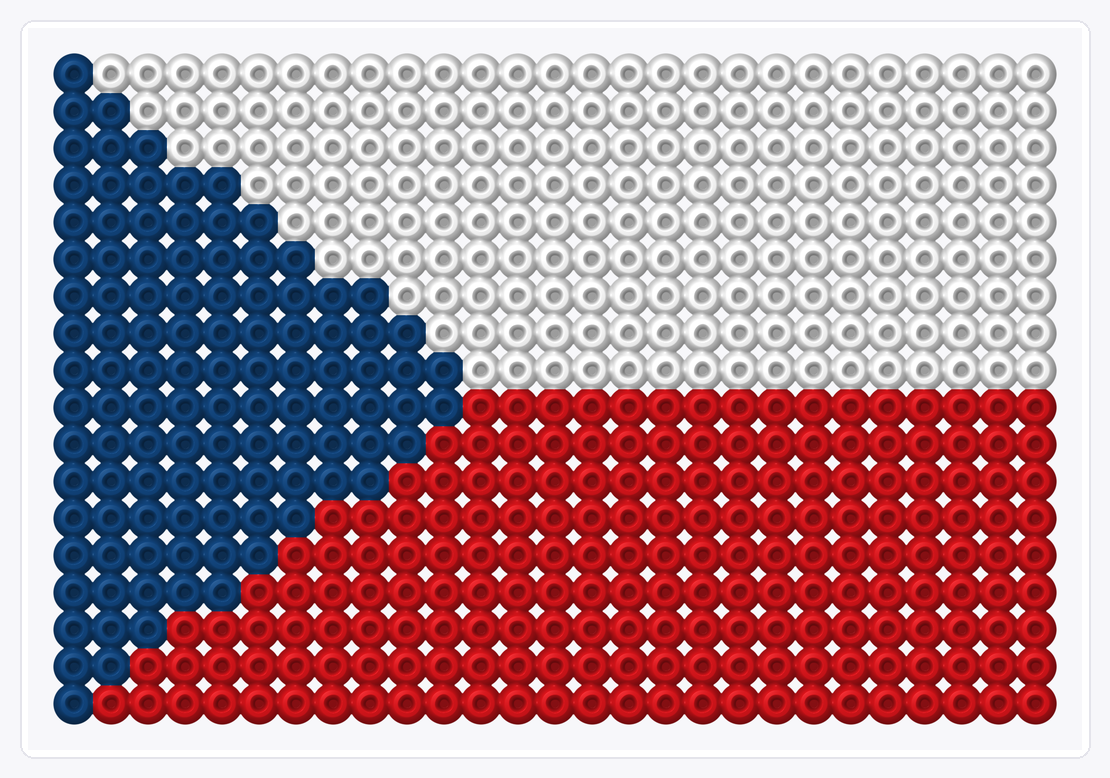 Czech Republic Flag — Perler Bead Pattern — 18×27 perler bead pattern chart