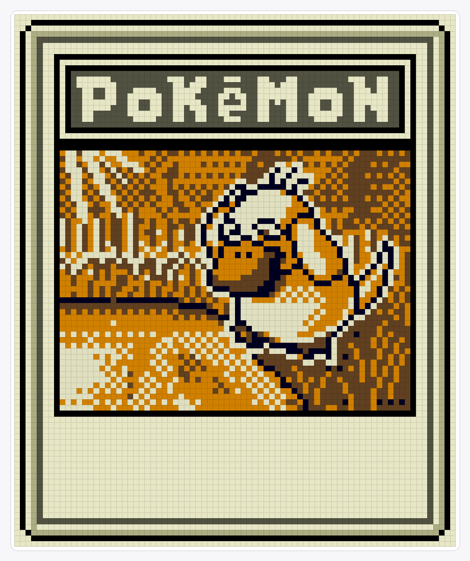 #054 Psyduck TCG — 94×78 loom bead pattern chart