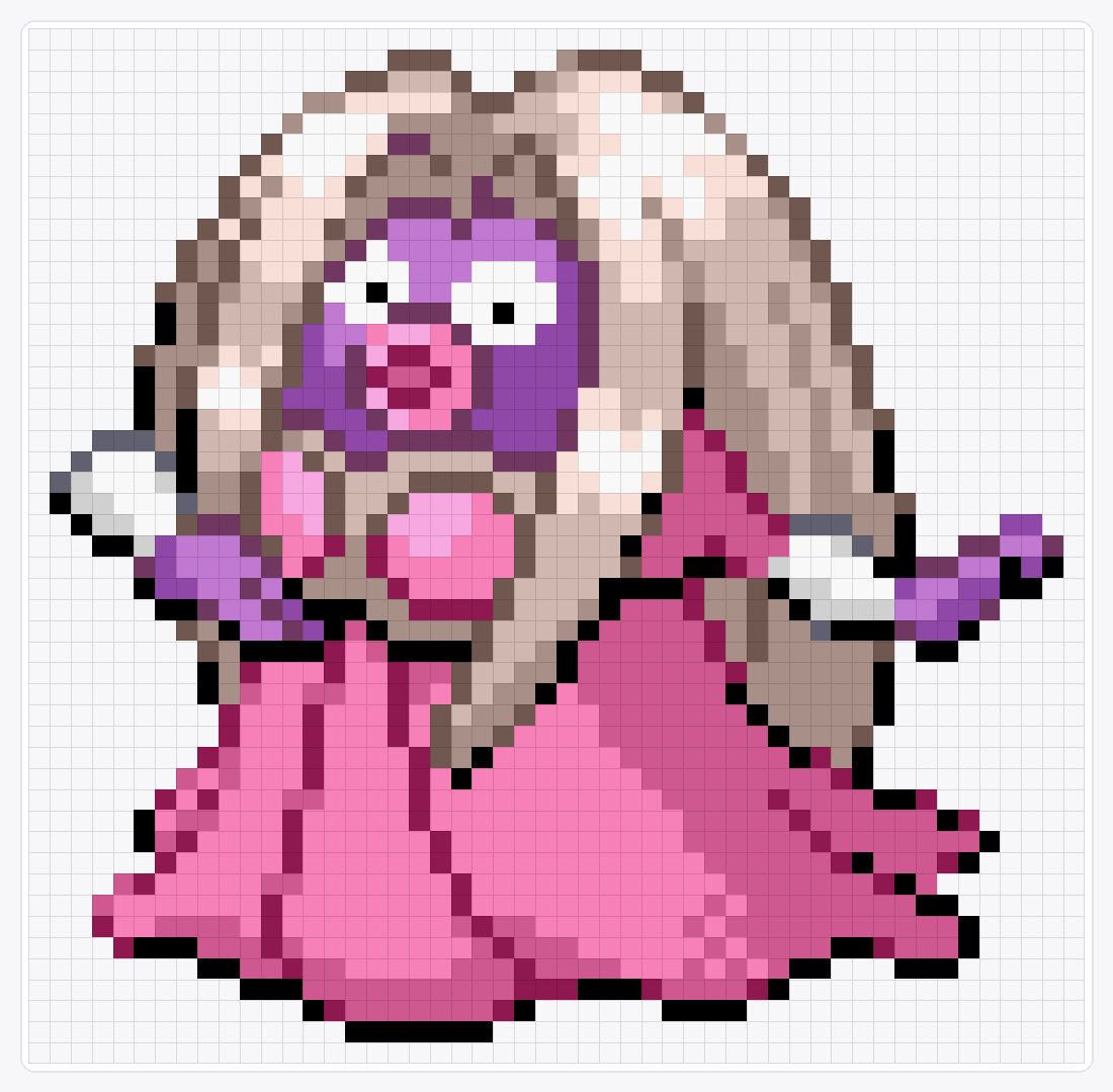 #124 Jynx Shiny — 49×50 loom bead pattern chart