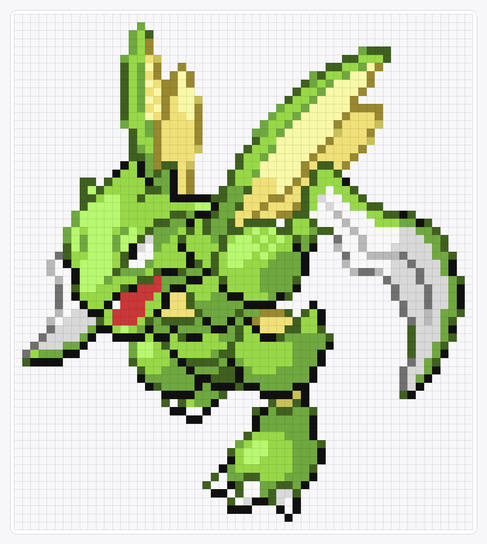 #123 Scyther — 63×56 loom bead pattern chart