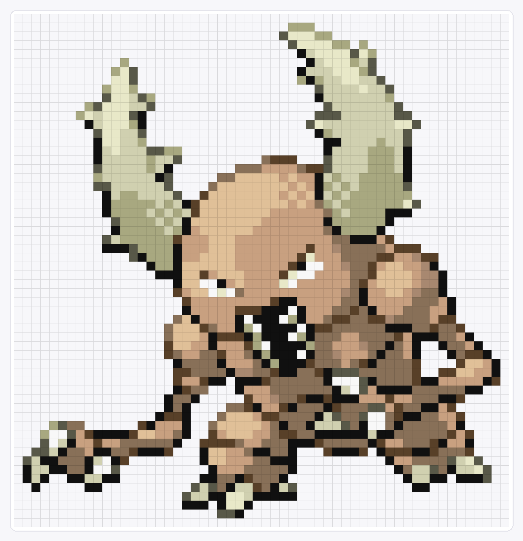 #127 Pinsir — 58×56 loom bead pattern chart