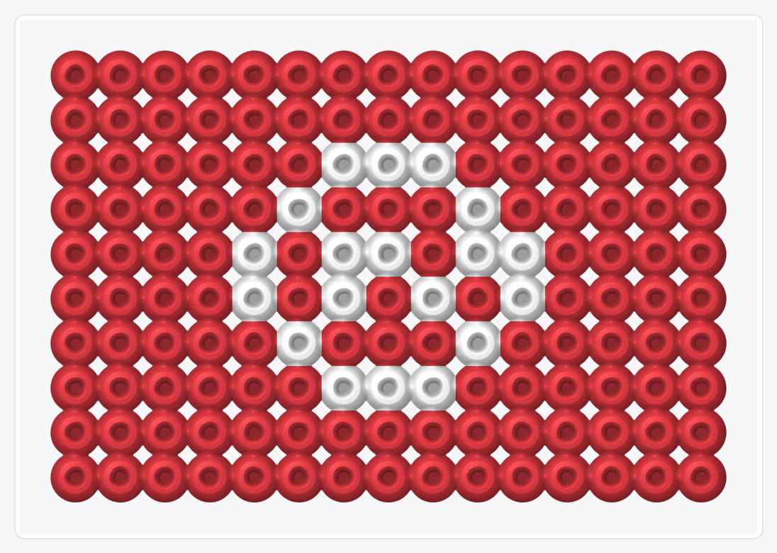 Tunisia Mini Flag — Perler Bead Pattern — 10×15 perler bead pattern chart