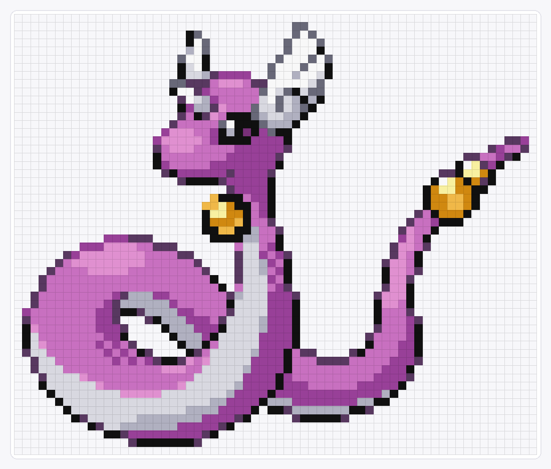 #148 Dragonair Shiny — 54×64 loom bead pattern chart