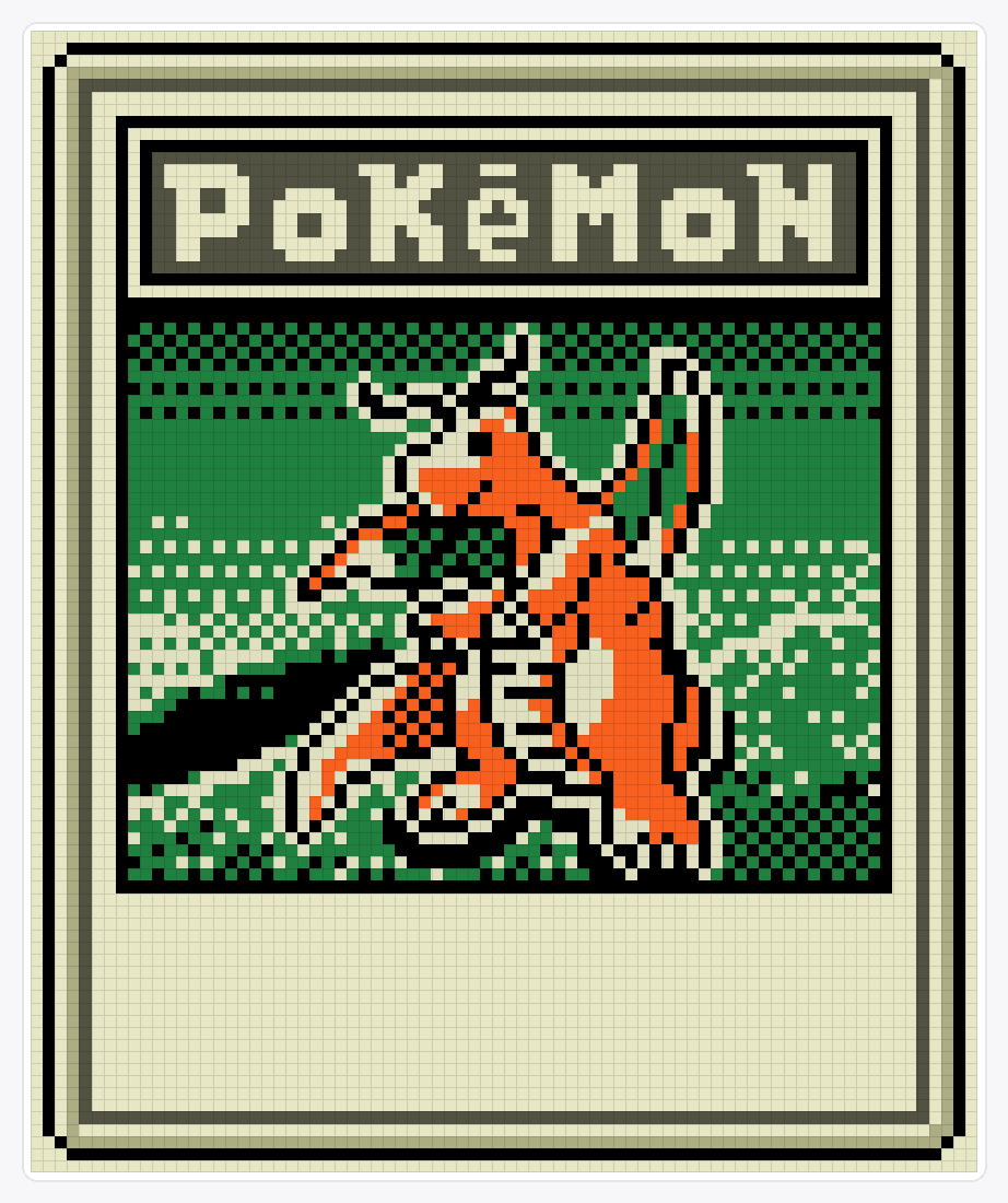 #149 Dragonite TCG — 94×78 loom bead pattern chart