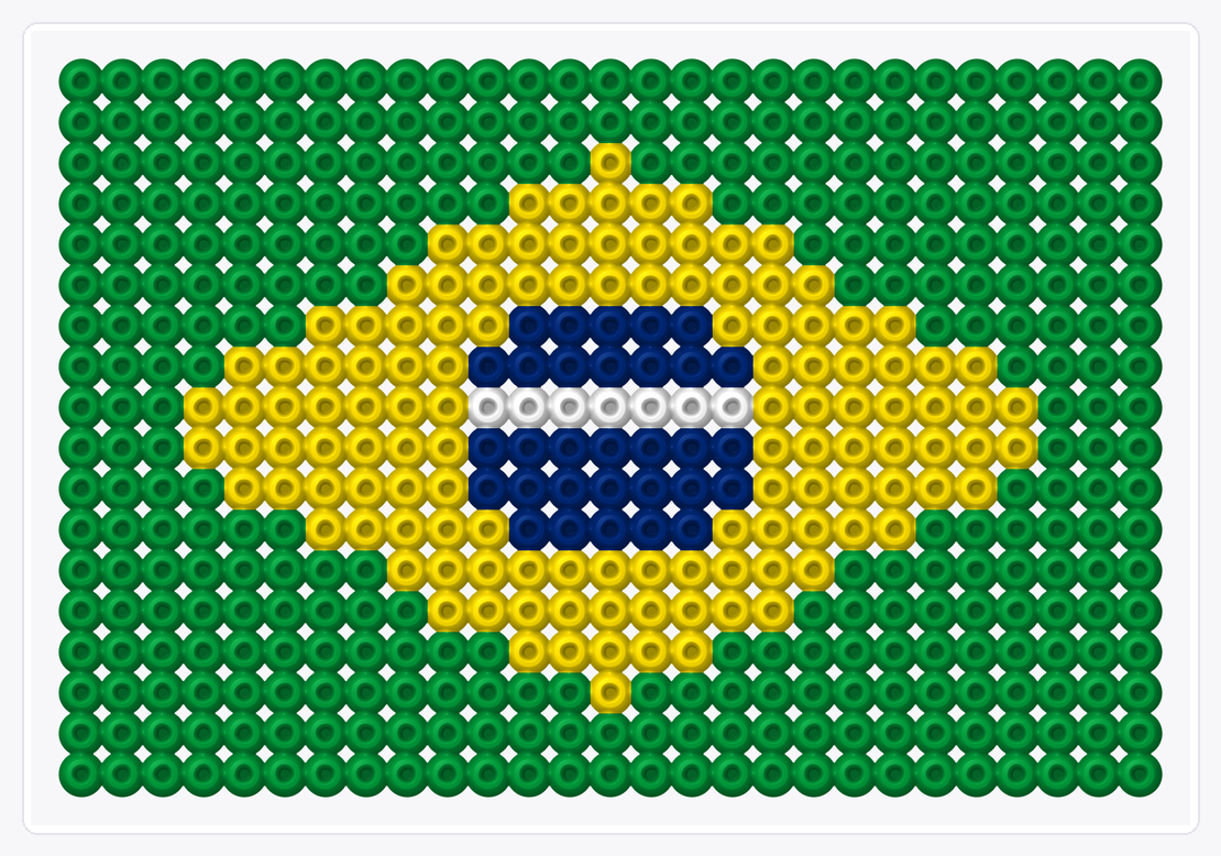 Brazil Flag — Perler Bead Pattern — 18×27 perler bead pattern chart