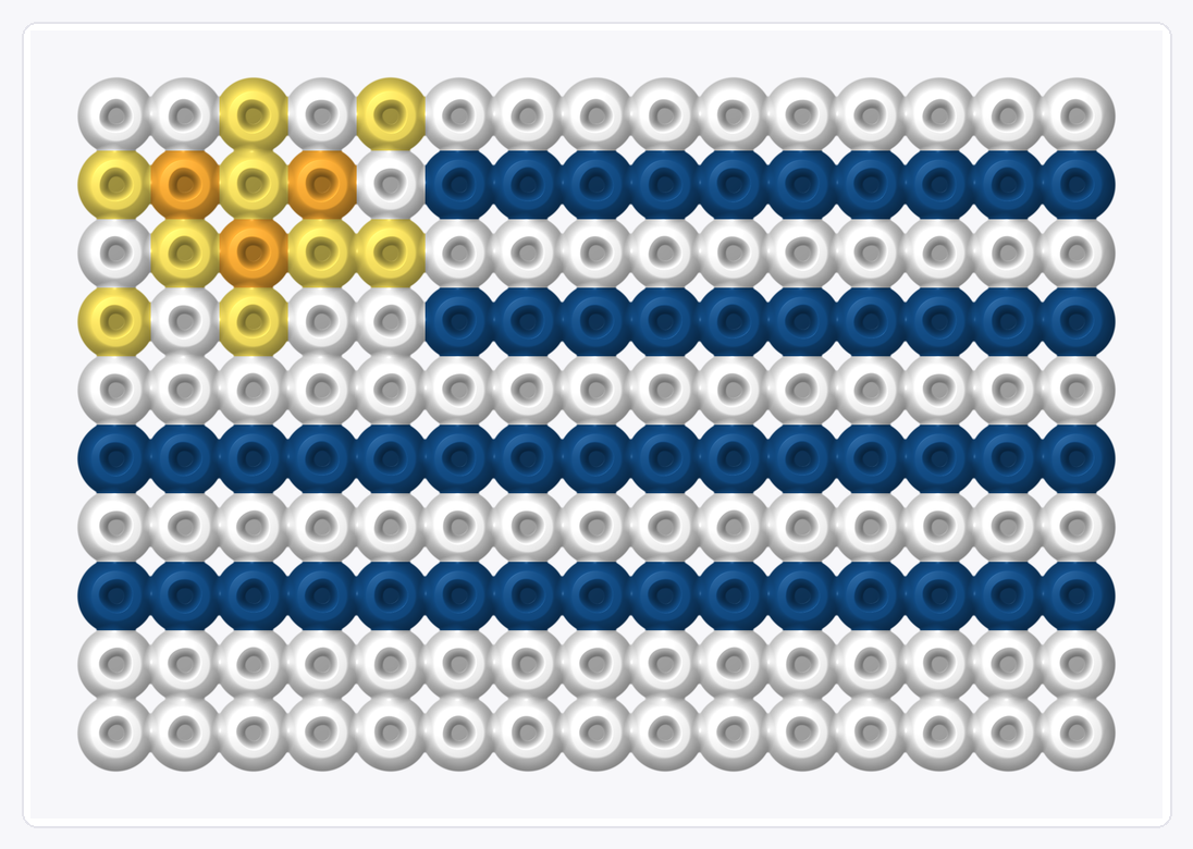 Uruguay Mini Flag — Perler Bead Pattern — 10×15 perler bead pattern chart