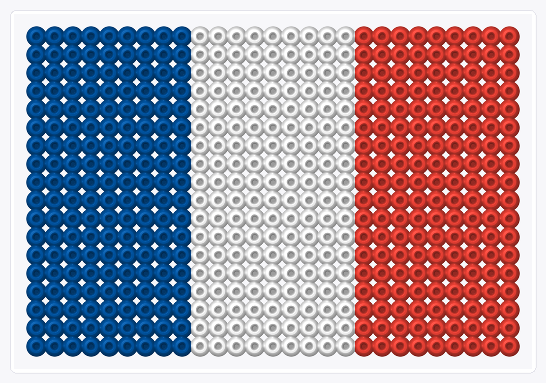 France Flag — Perler Bead Pattern — 18×27 perler bead pattern chart