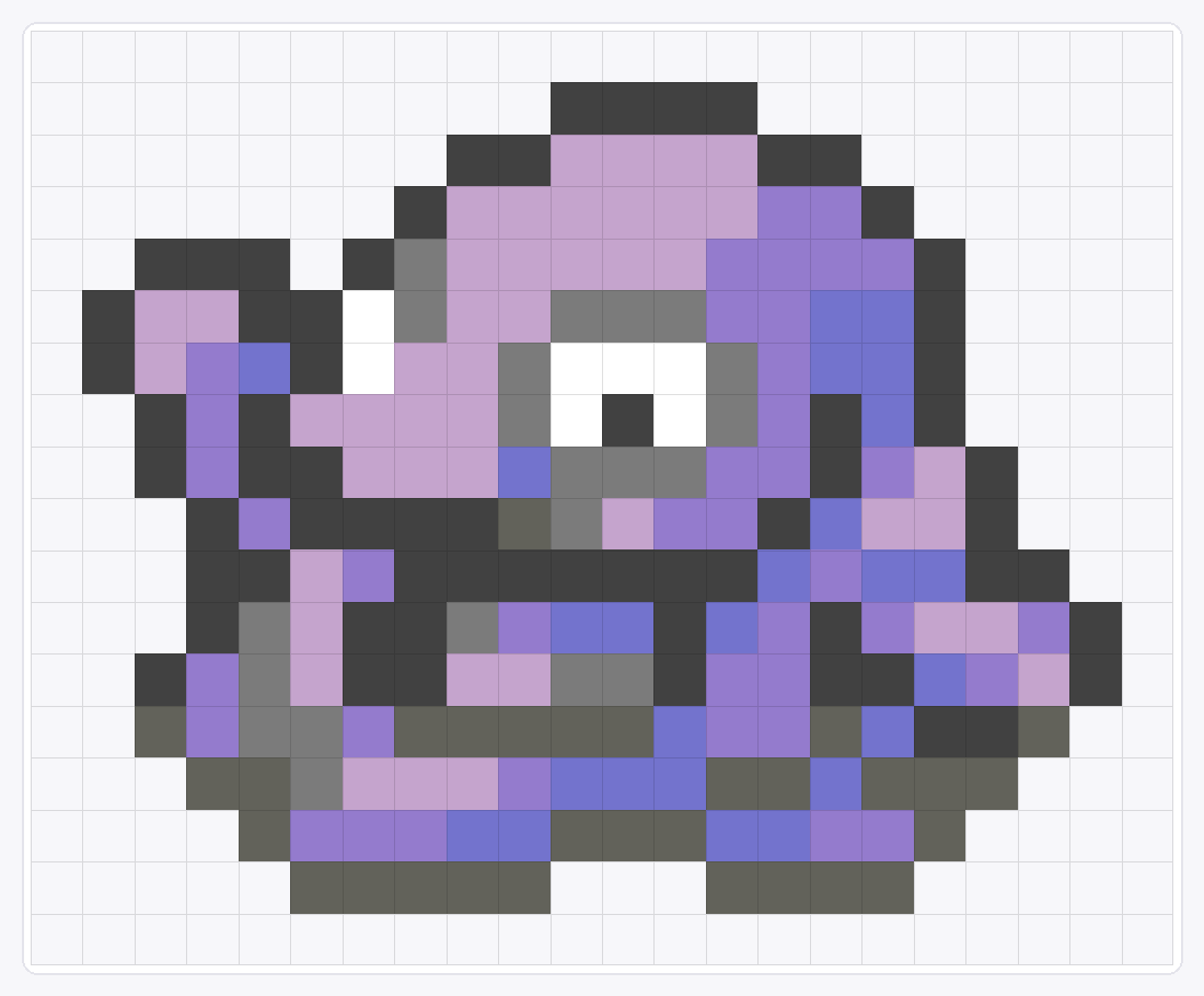 #088 Grimer Icon — 18×22 loom bead pattern chart
