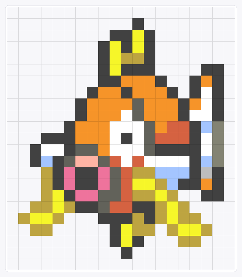 #129 Magikarp Icon — 23×20 loom bead pattern chart