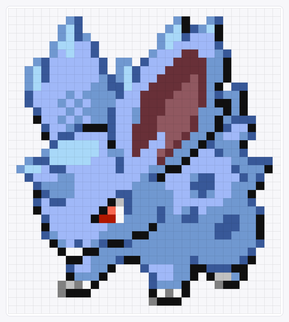 #032 Nidoran-M Shiny — 37×33 loom bead pattern chart