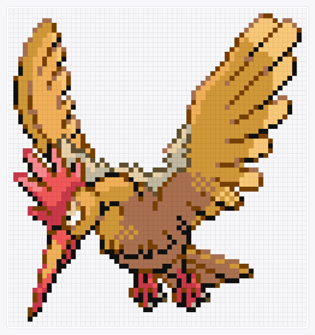 #022 Fearow — 66×62 loom bead pattern chart