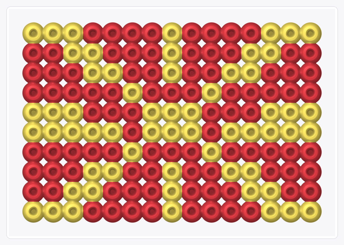North Macedonia Mini Flag — Perler Bead Pattern — 10×15 perler bead pattern chart