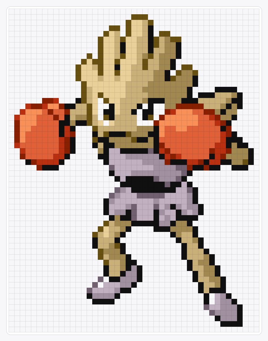 #107 Hitmonchan — 58×45 loom bead pattern chart